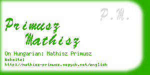 primusz mathisz business card